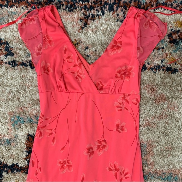 Vintage Pink Floral Ruched Midi Dress 90’s chic - Picture 6 of 16